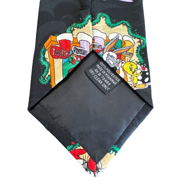 Vtg Looney Tunes Mania Tie Mens Necktie Santa Bugs Bunny Tweety Christmas 58.5x4 - Picture 4 of 6